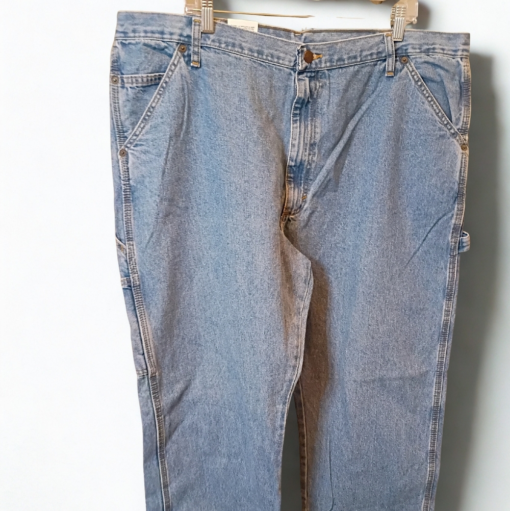 Carhartt Mens Carpenter Jeans 42x30 Medium Wash Relaxed Fit Denim Workwear